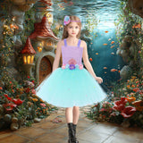 Kid Baby Girls Mermaid Princess Performance Mesh Birthday Dresses