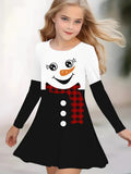 2-10T Kid Girl Fake Personalized Long-sleeved Swing Fashion Trend Dresses