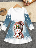 3-12Y Girls Long Sleeve 3D Printed New Year Dress