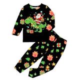 Flame Retardant and Fireproof Fabric Children's Long-sleeved Pajamas Set Loungewear