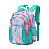 Kid Girl Primary School Striped Unicorn Cartoon Print Backpack
