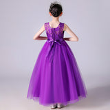 Kid  Girls Sleeveless Mesh Show Host Princess Dress