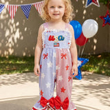 Independence Day Holiday USA Bow Star Stripe Jumpsuit Pants