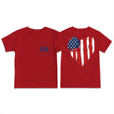 Kid Boy Girl USA Independence Day Printed Crew Neck Short Sleeve T-Shirt