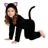 Kid Baby Girl Halloween Costume Black Animal Cat Rompers