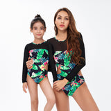 New Long Sleeve Printed One Piece Bikini Kids Swimming Surfing Snorkeling Swimsuit