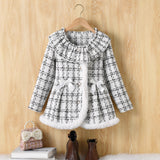 Plaid Wool Coat, New Winter Children's Warm Little Xiang Plush Coat