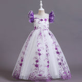 Kid Girl Embroidered Princess Lace Trendy Host Show Dresses