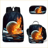 Kid School Satchel Street Tide Basketball Football Three-piece Set Schoolbag