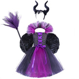 New Masquerade Queen Witch Show Tutu Dress Girls Dress Halloween Children's Costume