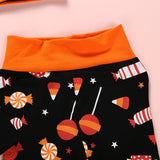 Baby Girl Autumn Thanksgiving Letter Candy Print 2 Pcs Set