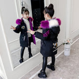 3-12T Kid Girl Cotton-padded Medium Long Thick Warm Coats Jackets