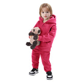 Kid Boy Girl Suit Fleece Thick Sports 2 Pcs Sets