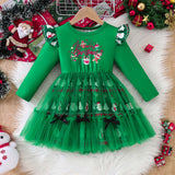 1-8Y Kid Girls Spring Autumn Halloween Stitching Dresses