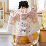 Kid Girl Pajamas Coral Velvet Winter Padded Home Nightwear