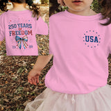 Kid Boy Girl Crew Neck Top Fashion Comfortable Independence Day T-shirt