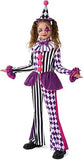 4-12T Kid Girl Halloween Clown Alice Sorcerer Costume 5 Pcs Set