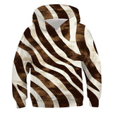3D Digital Zebra Stripe Texture Trend Casual Children's Clothing Hooded Sweater