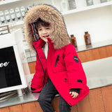 4-14T Kid Boy Girl Fur Collar Parker Padded Jacket Coats