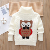 1-6T Kid Baby Girl Boy Long-sleeved Cartoon Turtleneck Knitted Sweater
