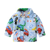 Kid Boy Standing Collar Warm Flannel Pajamas Sets