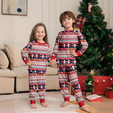 Family Matching Snowman Deer Printed Flower Loungewear Pajamas Set