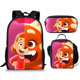 Turning Red Student Three Piece Package Bag Backpack