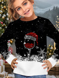 2-12T Kid Girl Cute Casual Fashion Christmas Print Long Sleeve T-shirt