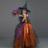 Halloween Children's Costume Girl Skirt Spider Witch Costume Stage Show Cosplay