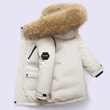 4-14T Kid Boy Girl Fur Collar Parker Padded Jacket Coats