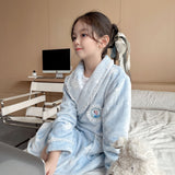 Girls' Loungewear Princess Aisha Home Nightdress Warm Thickened Princess Elsa Bathrobe