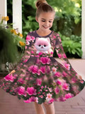 2-10T Kid Girl Fake Personalized Long-sleeved Swing Fashion Trend Dresses