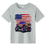 Kid Boy Girl US 4th of July Loose Casual Short Sleeve T-shirt Top