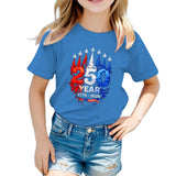Kid Boy Girl USA Independence Day Fashion Short Sleeve T-Shirt Summer Top