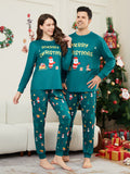 Family Matching Parent-child Santa Snowman Deer Letter Pajamas