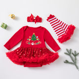0-18M Christmas Baby Girl Long Sleeve Sequin Dresses