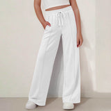 New solid color lines fashionable soft casual straight medium and adult trousers