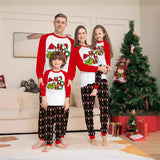 Family Matching Monster Letters Christmas Parent-child Loungewear Pajama Set