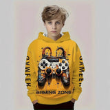 3-12T Kid Boy Girl Long-sleeved 3D Digital Game Console Astronaut Print Hoodie