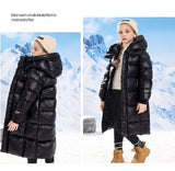 4-12T Kid Girl Cotton Down Black Gold Bread Jacket Cold-resistant Thickened Coats