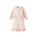 Kid Girl Winter Thick Coral Fleece Flannel Pajamas