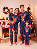Family Matching Christmas Autumn Winter Parent-child Elk Contrasting Pajamas