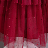 Girls Dress Velvet Sequined Gauze Princess Dress Children Christmas New Year Dress Skirt