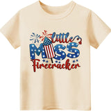 Kid Boy Girl US 4th of July Loose Casual Short Sleeve T-shirt Top