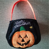 Embroidered Halloween Portable 3D Candy Pumpkin Lantern Bag Basket