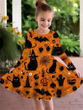 Christmas Crew Neck Dress Girls Korean Version Fashion Foreign Style Long Sleeve Snowflake