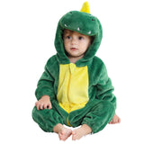 3M-5T Kid Baby Boy Girl Flannel Dinosaur Cartoon Hooded Climbing Loungewear Pajamas