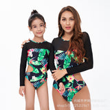 New Long Sleeve Printed One Piece Bikini Kids Swimming Surfing Snorkeling Swimsuit