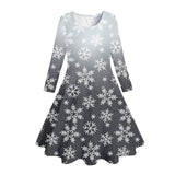 3-10Y Kid Girl Spring Winter Printed Christmas Dresses