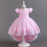 Kid Girls Wedding Trailing Performance Dresses